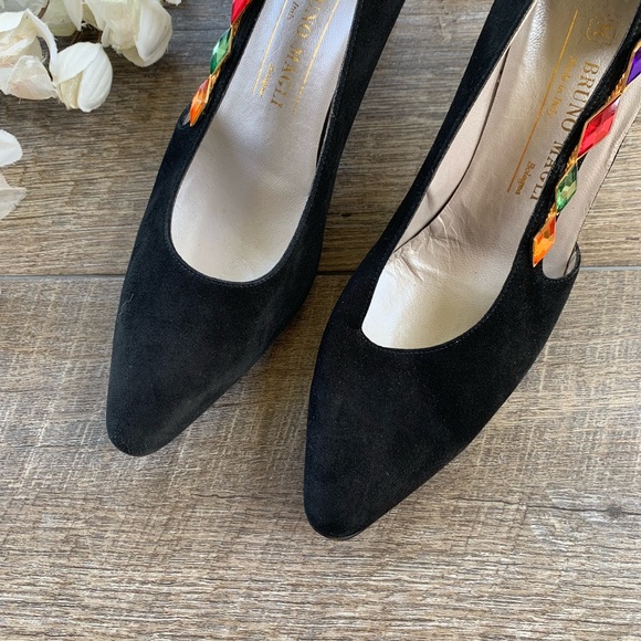 Bruno Magli Black Studded Velvet Heels - Picture 3 of 8